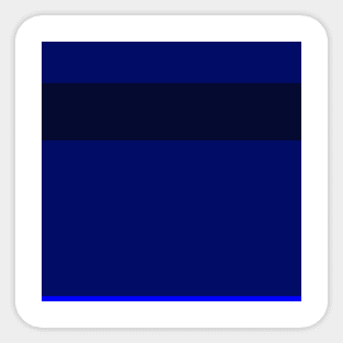 An unthinkable pot-pourri of Sky Blue, Primary Blue, Dark Imperial Blue and Dark Navy stripes. Sticker